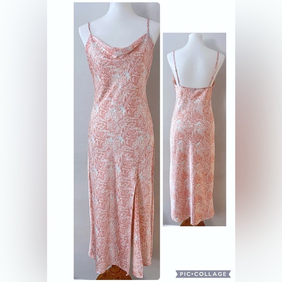 (sold)Paper Heart Floral Backless Slip Dress Wedding Guest Summer Party Coquette - Picture 1 of 5